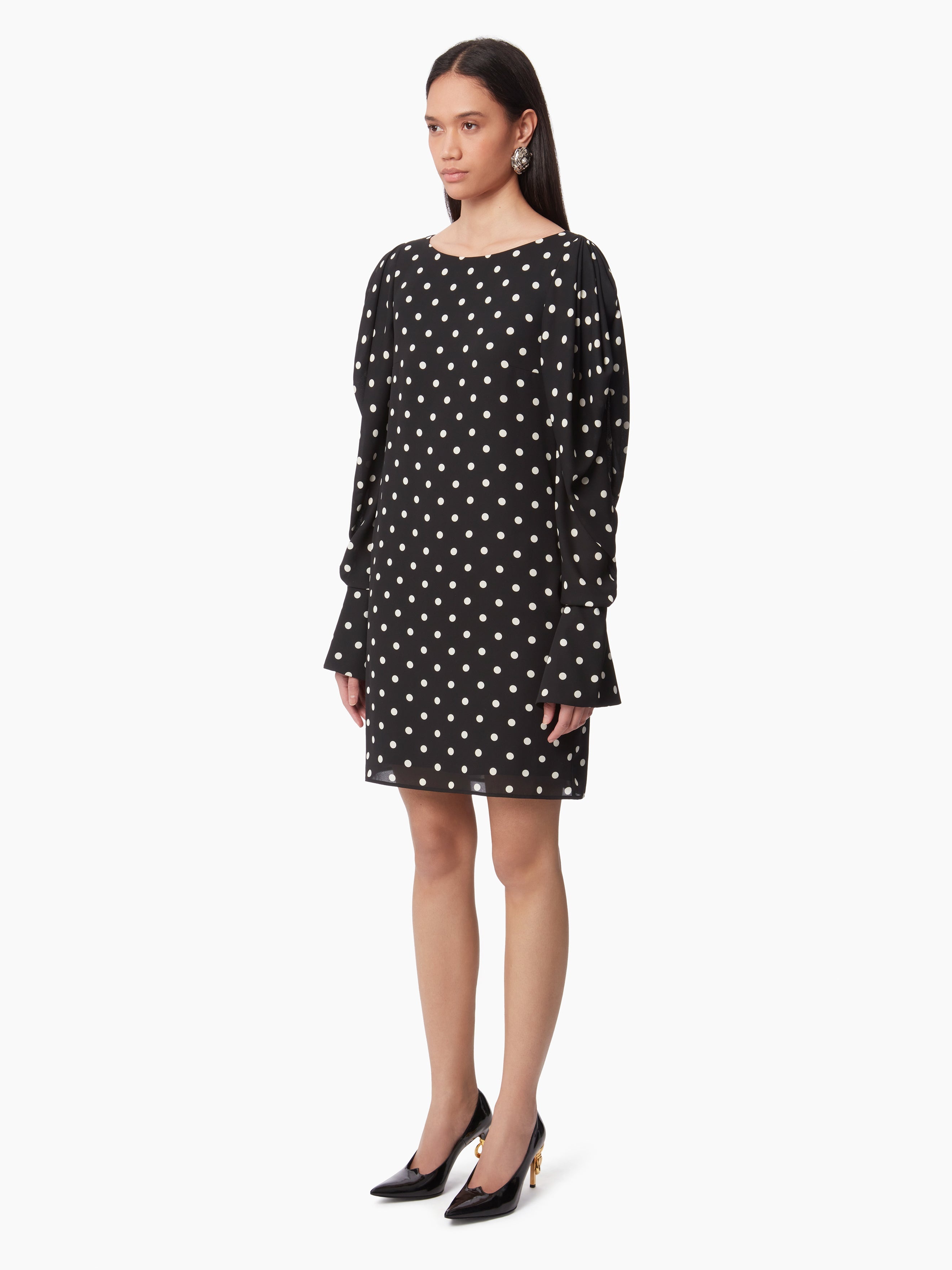 MINI DRESS WITH RUCHED SLEEVES - 2
