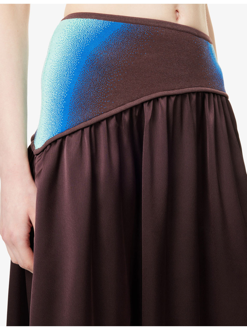 Ayu Asymmetric-Waistband Woven Maxi Skirt 5