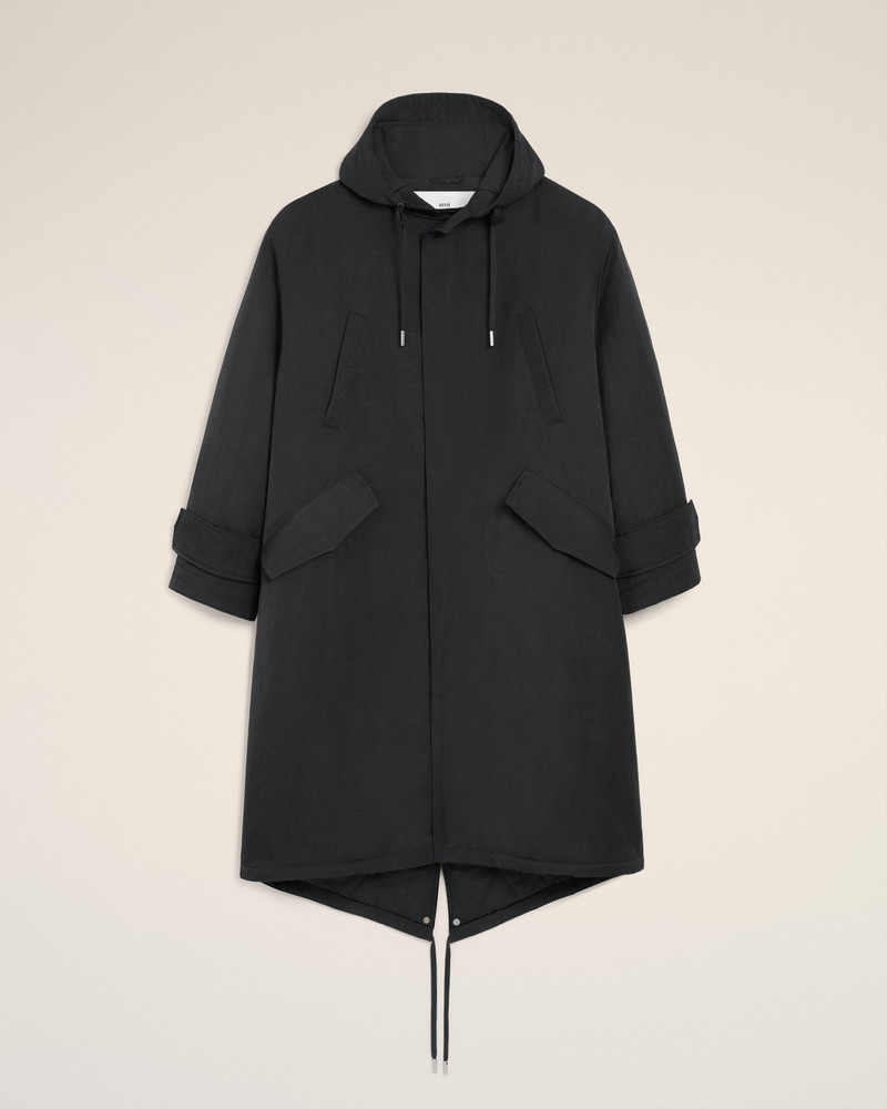 BLACK NYLON SERGÉ PADDED PARKA JACKET 1
