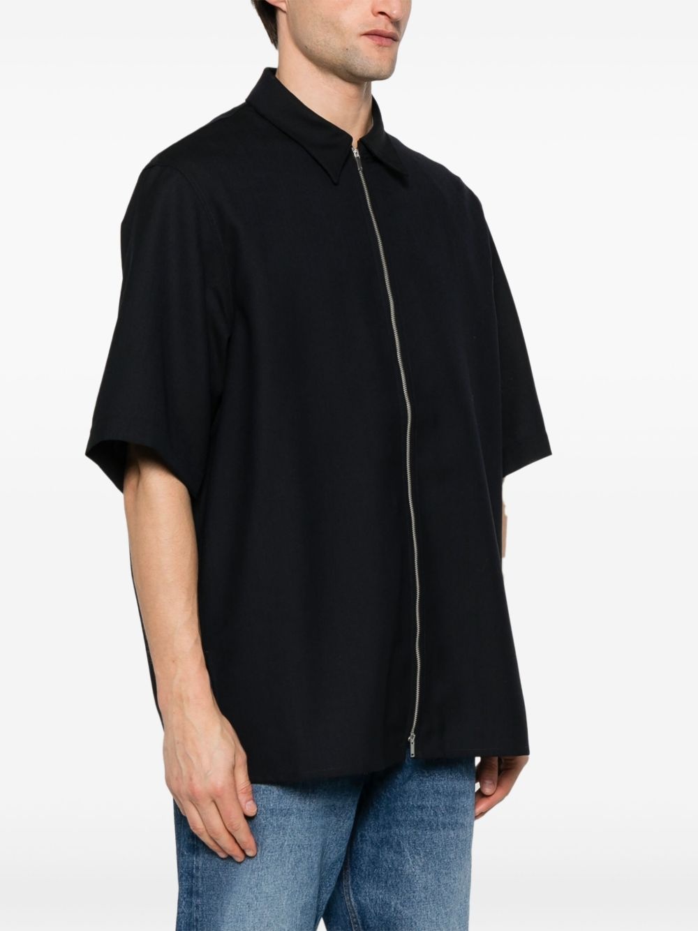short-sleeves zip-up shirt - 3