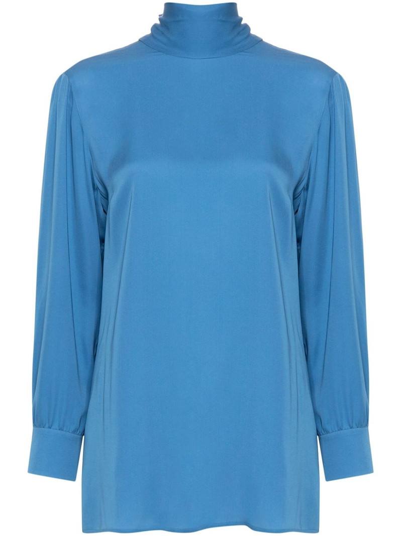tie-neck silk blouse 1