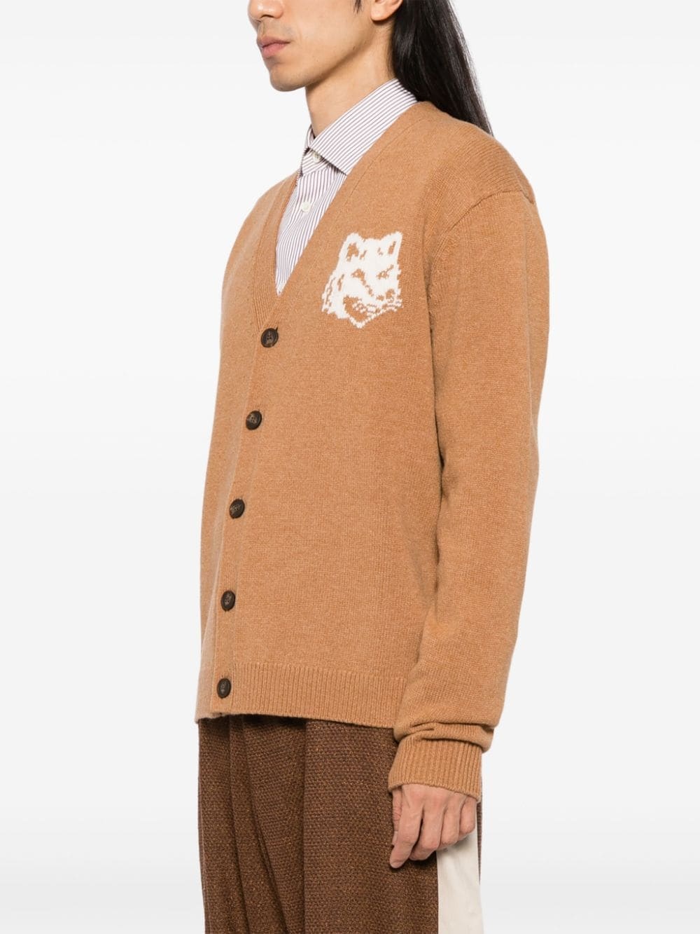 Fox head intarsia cardigan - 3