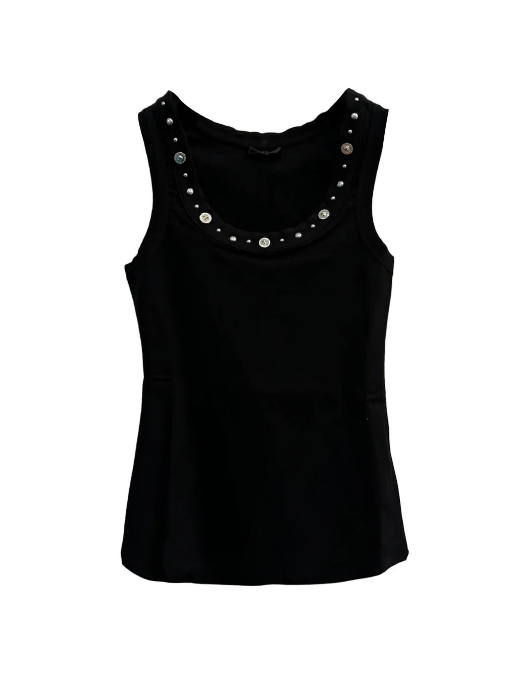 Medusa-plaque studded tank top - 1