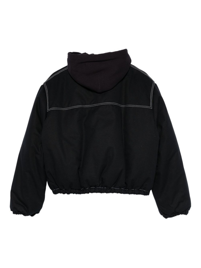 Meryll Rogge hooded contrast coat outlook