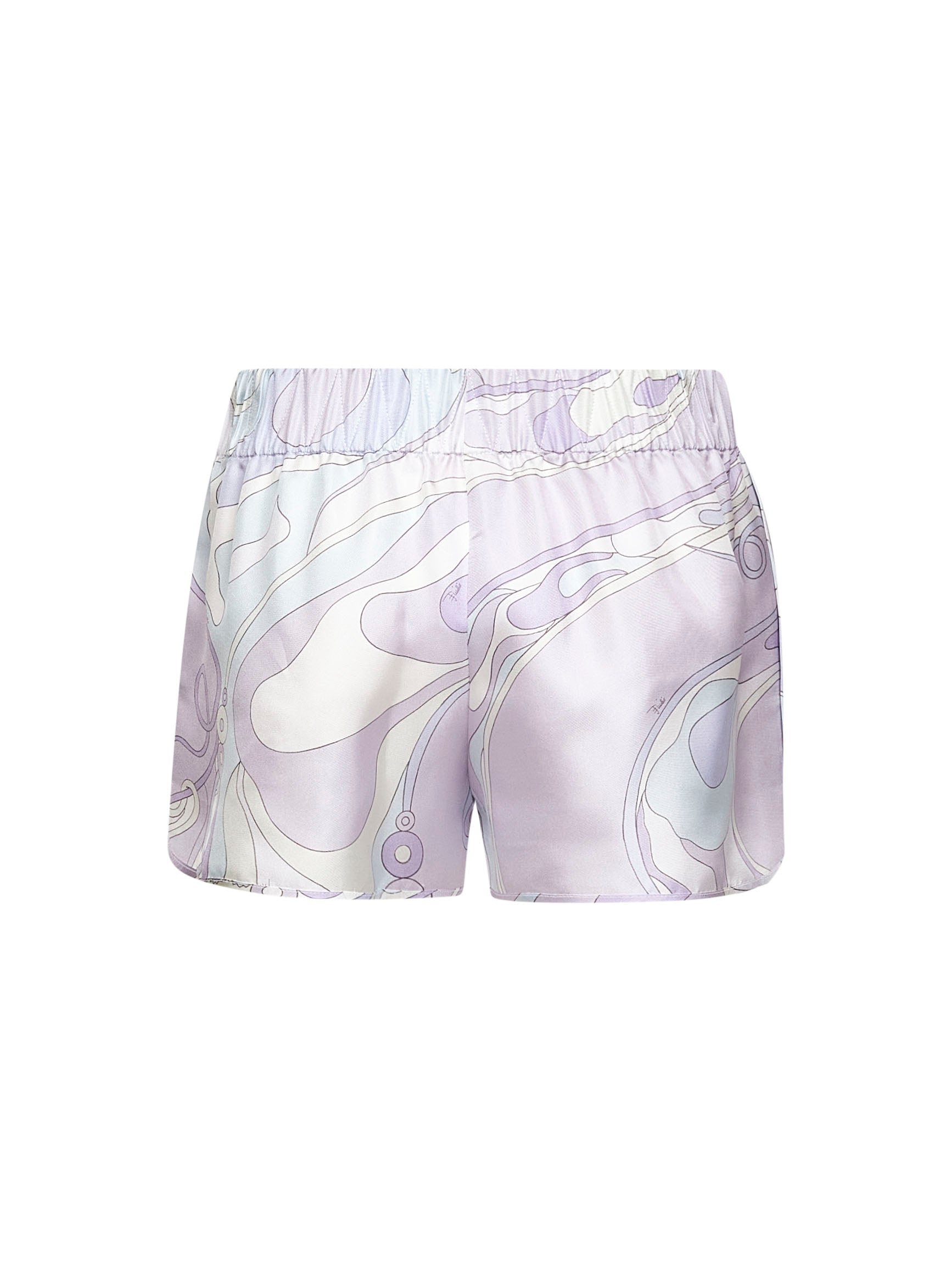 Lavender Orchidee print silk shorts - 2