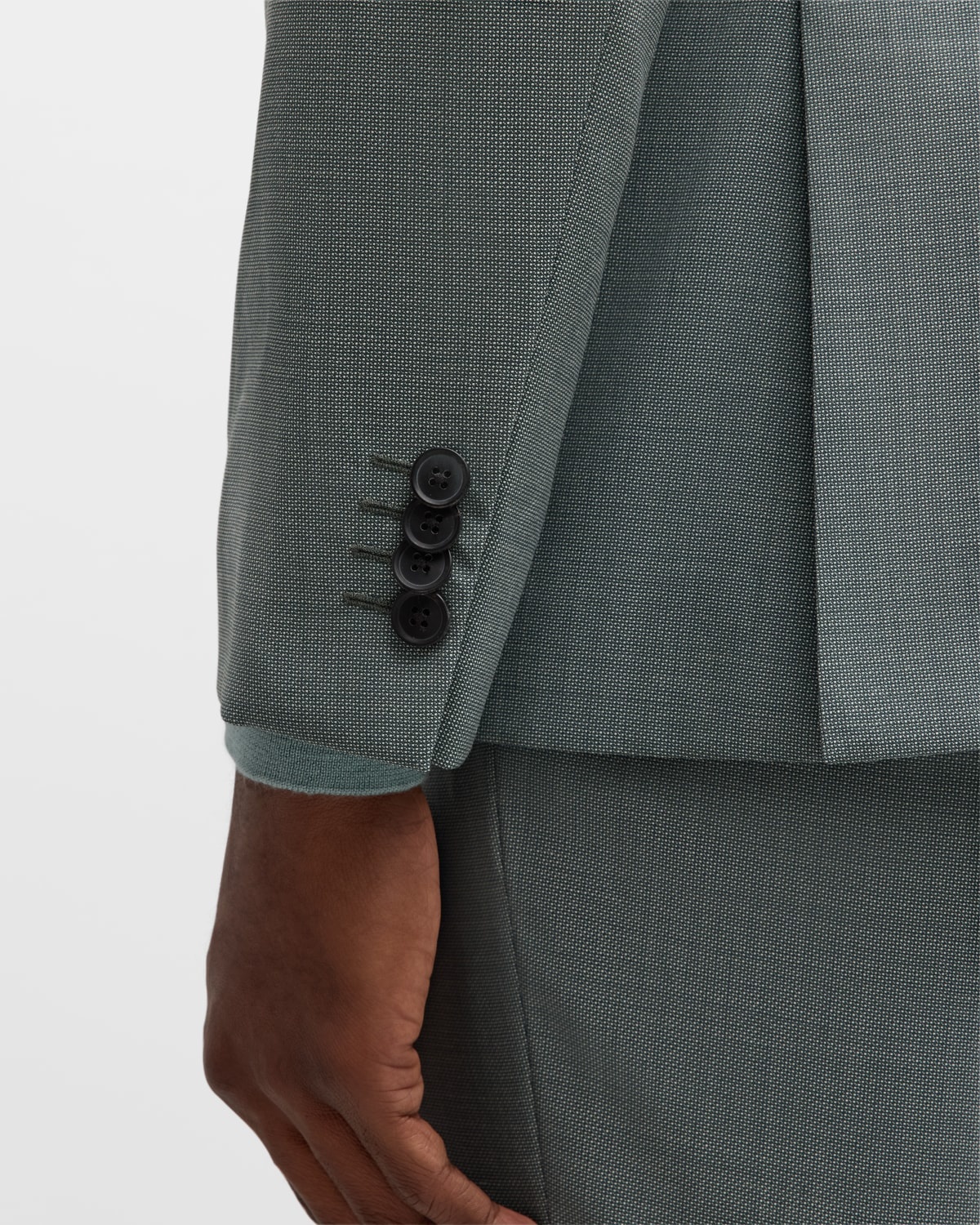 Men's Textured Stretch Cotton Suit - 8
