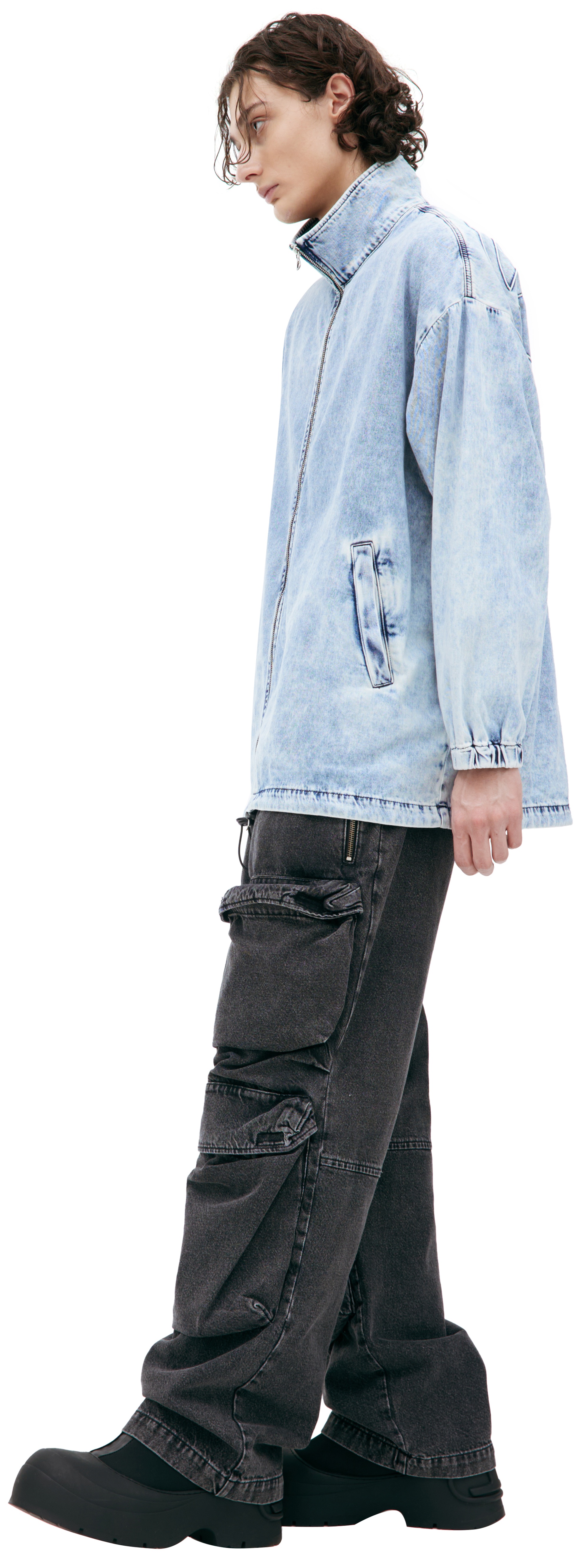DENIM JACKET WITH HIGH COLLAR - 2