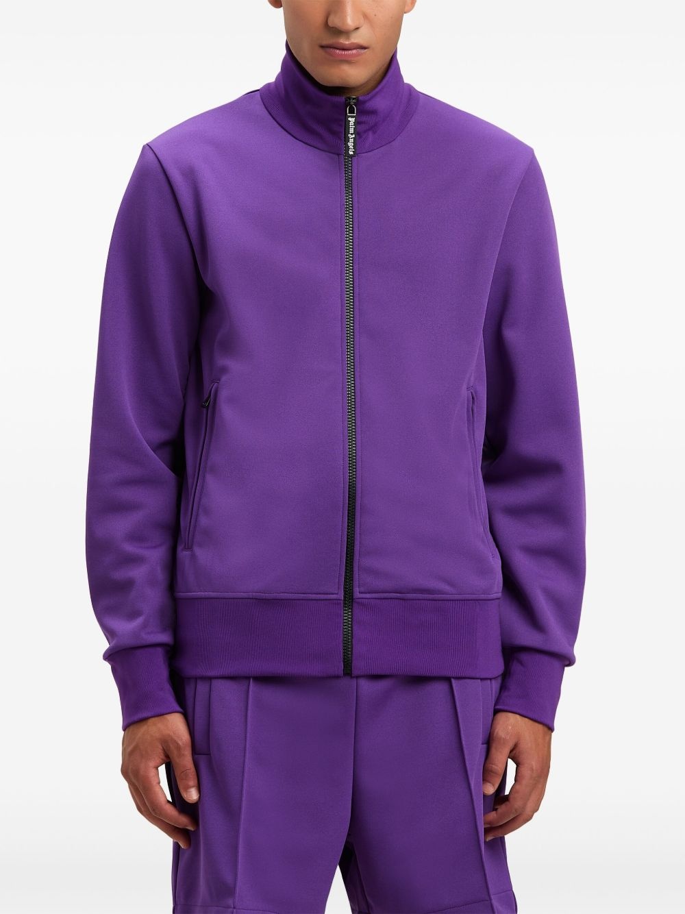 logo-print zip-up track jacket - 3