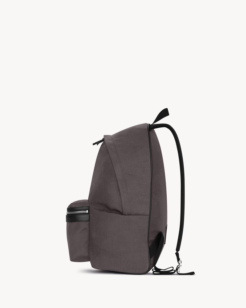 CITY BACKPACK IN NYLON CANVAS AND LEATHER 3