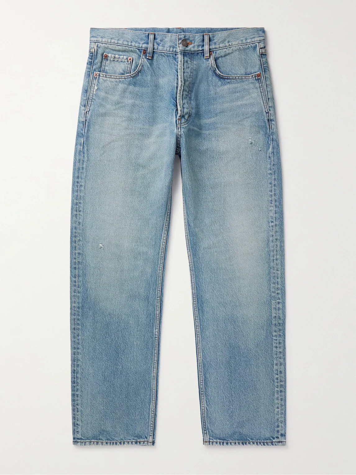 Straight-Leg Distressed Jeans - 1