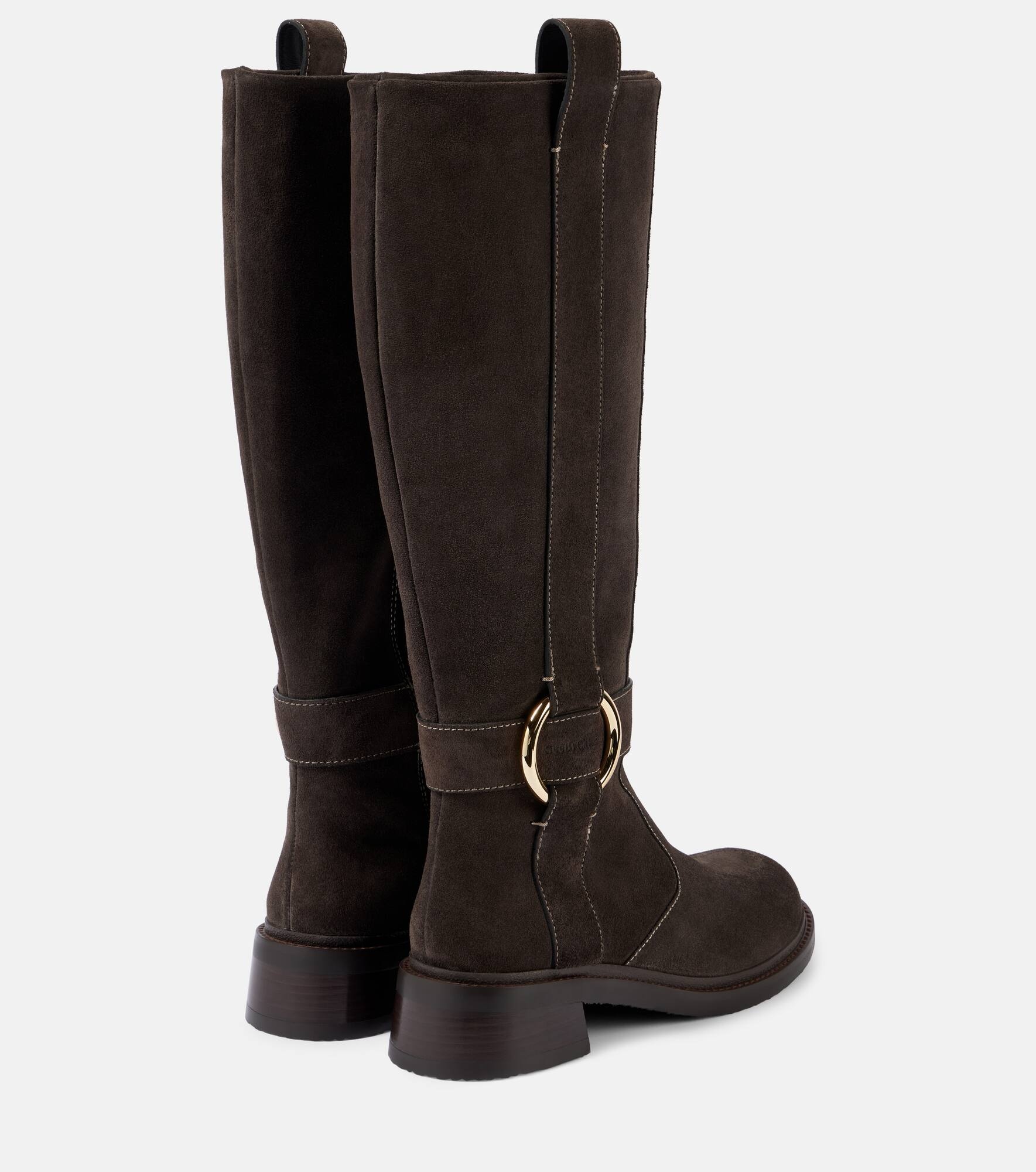 New Ring suede knee-high boots - 3