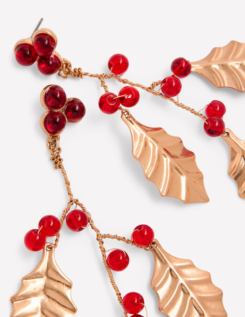 Festive Metal Earrings-Red 3