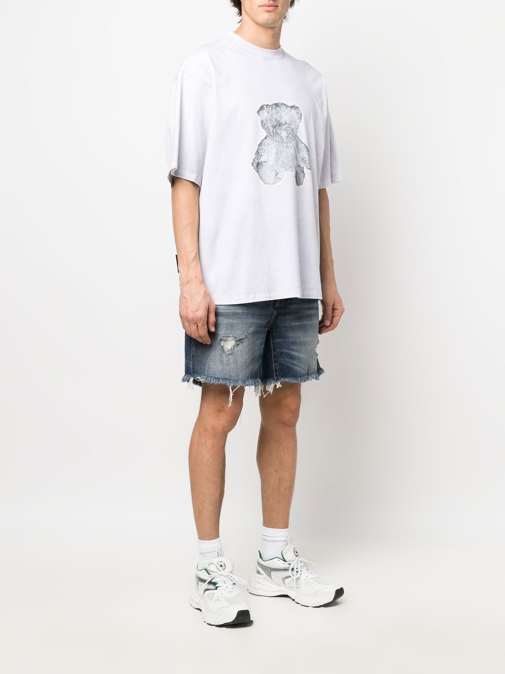 negative teddy print T-shirt - 3