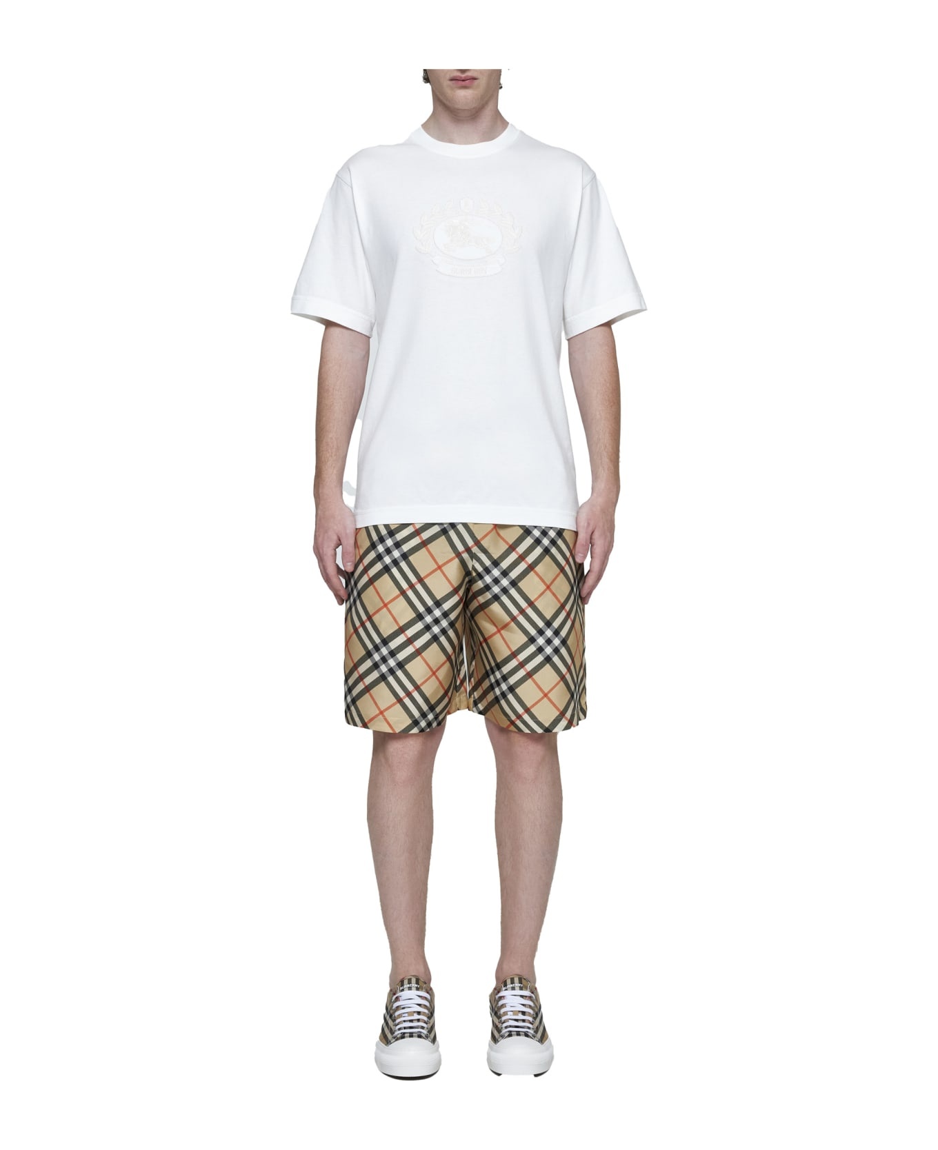 Check Print Silk Shorts - 2