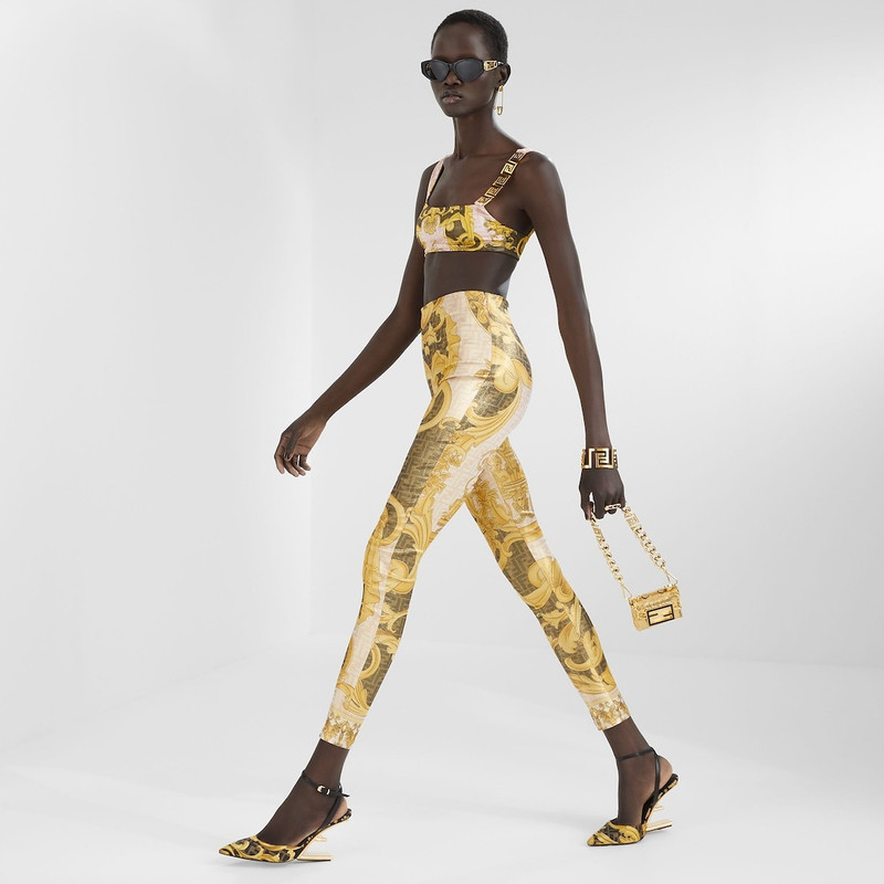 FENDI Fendace multicolor jersey pants outlook