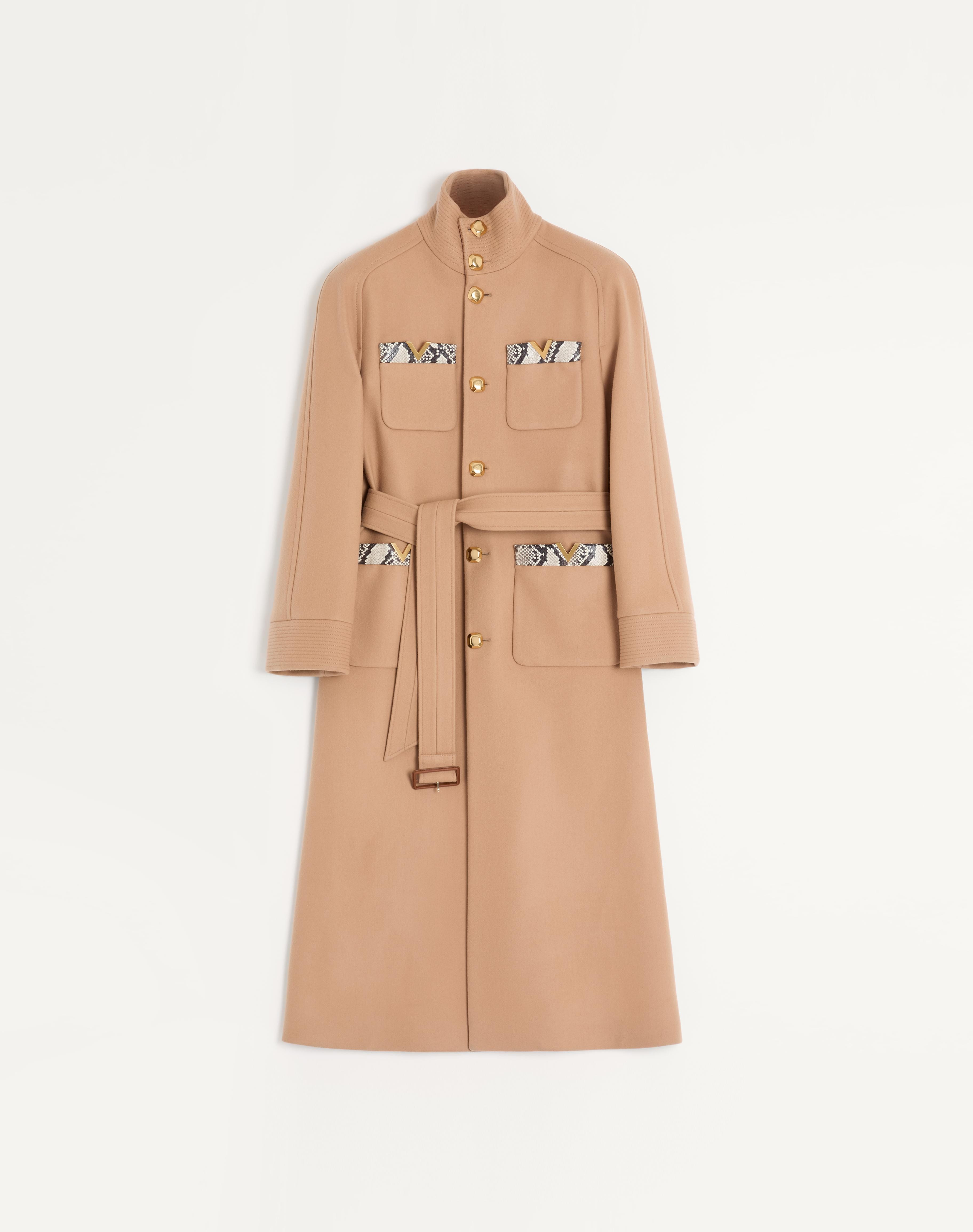 VALENTINO DOUBLE-BREASTED TRENCH COAT IN WOOL FELT WITH AYERS INSERTS - 1