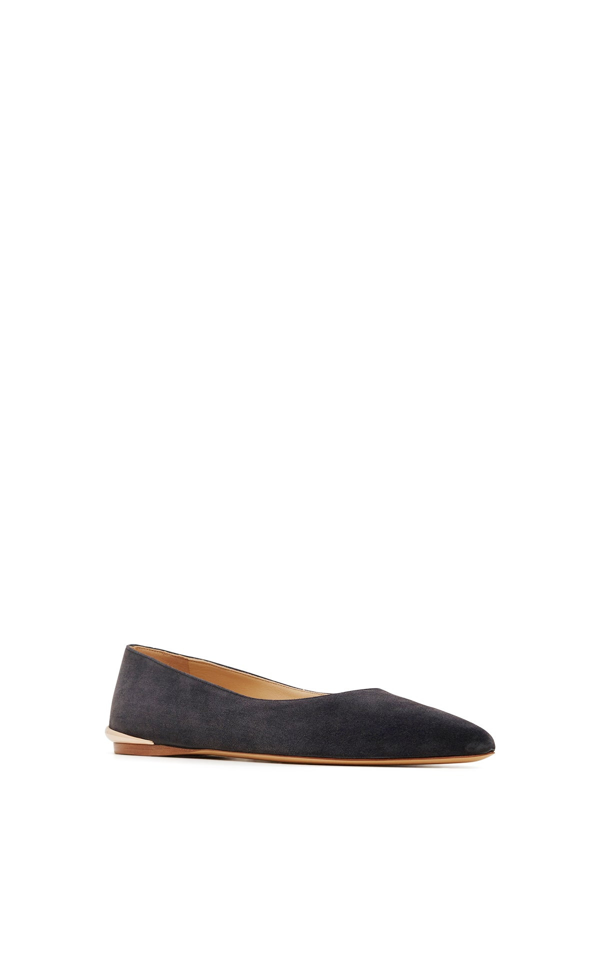 Fleur Ballerina Flat Shoe in Charcoal Suede - 2