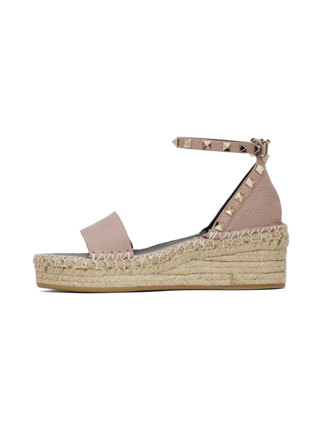 Pink Rockstud Flat Sandals - 3