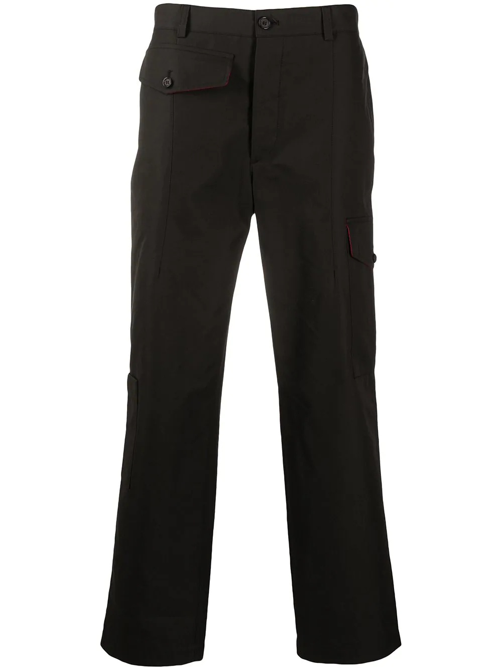 straight-leg mid-rise trousers - 1