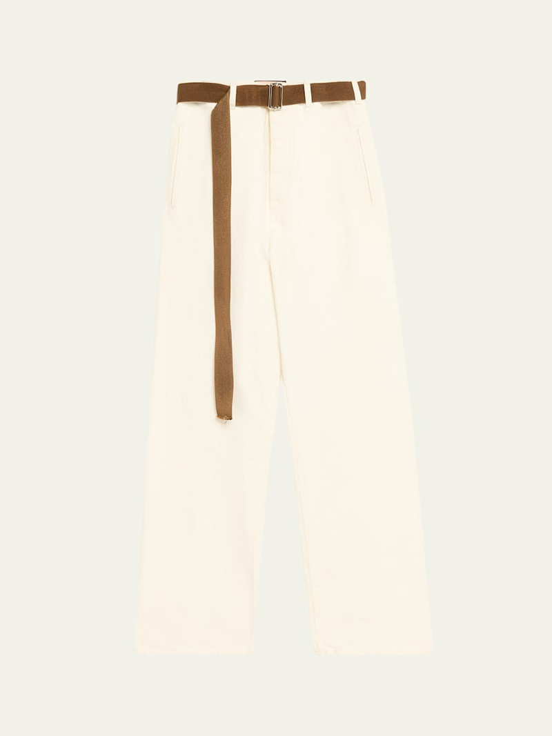 Belted Straight-Leg Denim Trousers 1