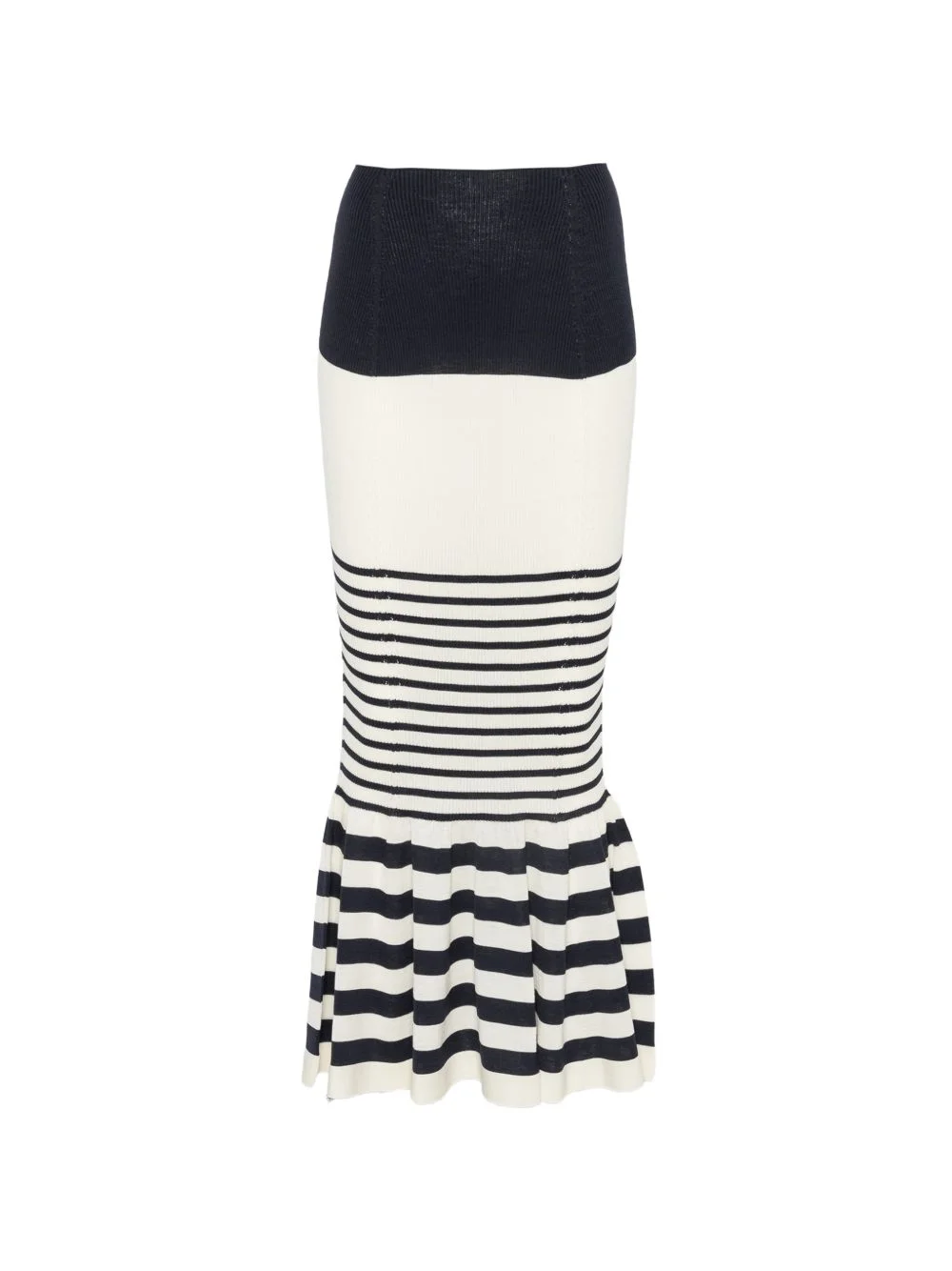 striped mermaid-silhouette midi skirt - 1