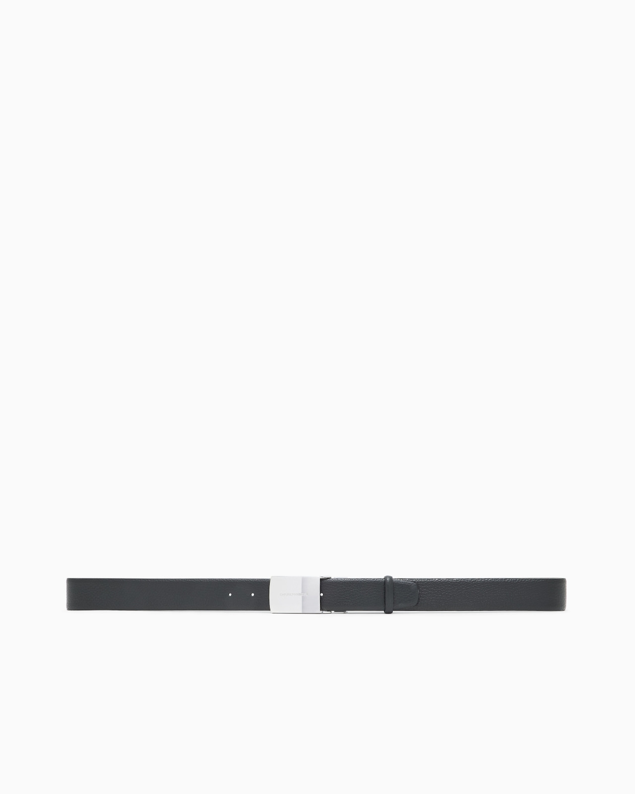 PEBBLED LEATHER BELT WITH PLATE - 3