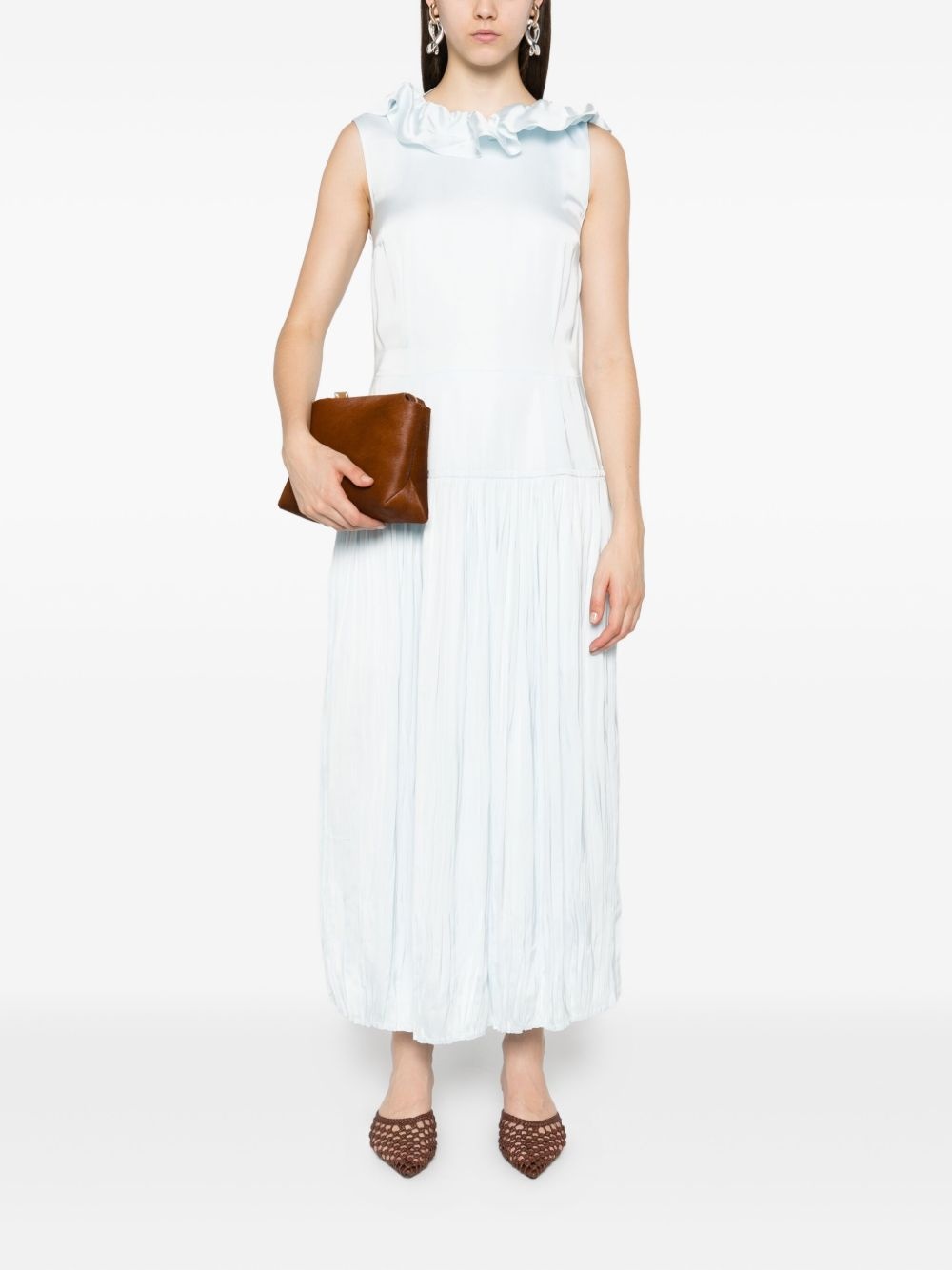 ruffled-neck maxi dress - 2