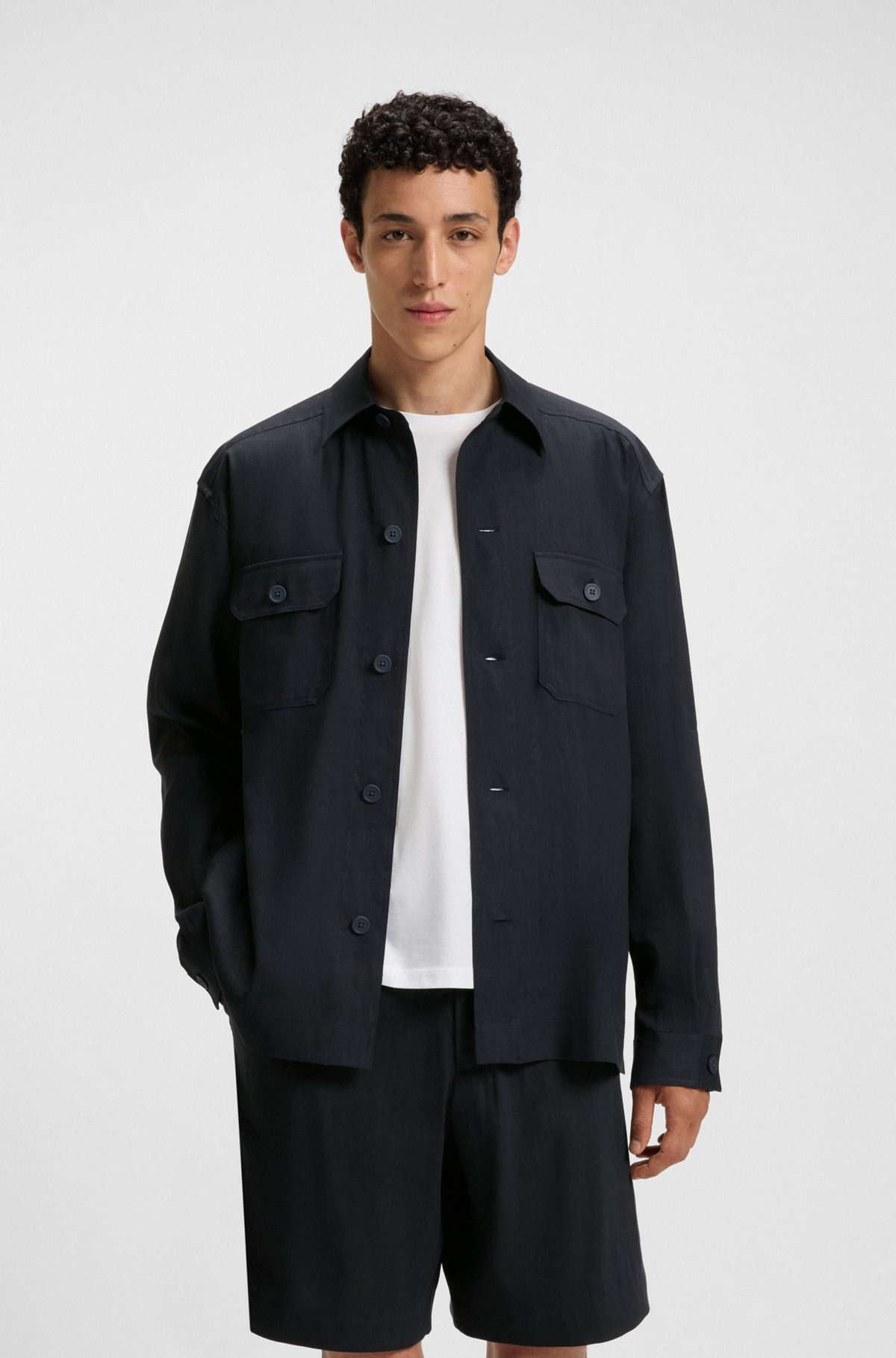 RELAXED-FIT SHIRT IN AN ITALIAN-MADE LINEN BLEND - 2