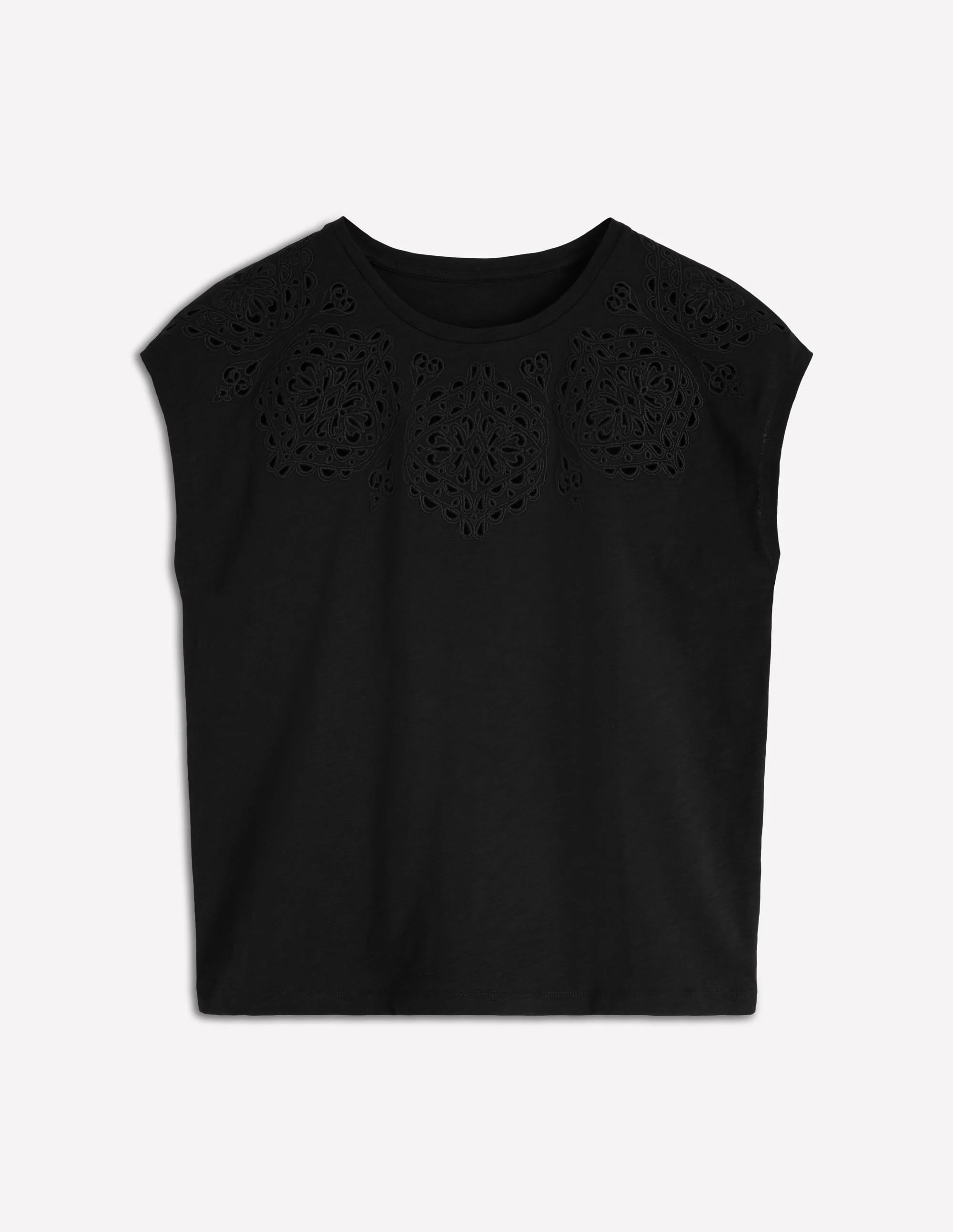 Willow Broderie T-shirt-Black Beauty - 1
