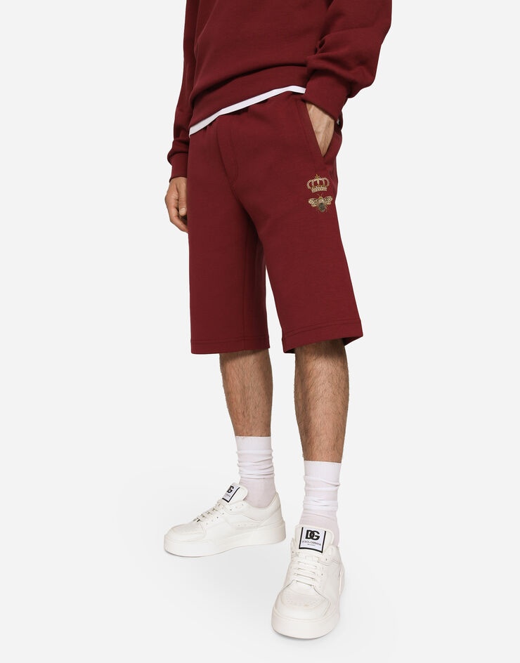 Jersey jogging shorts with embroidery - 4