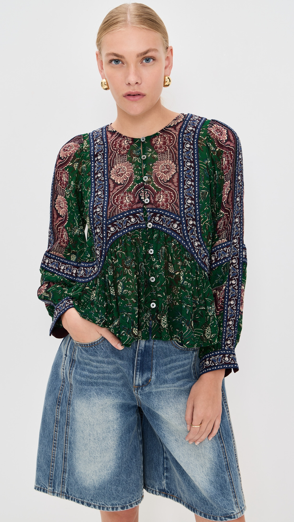 Melba Print Long Sleeve Top - 6