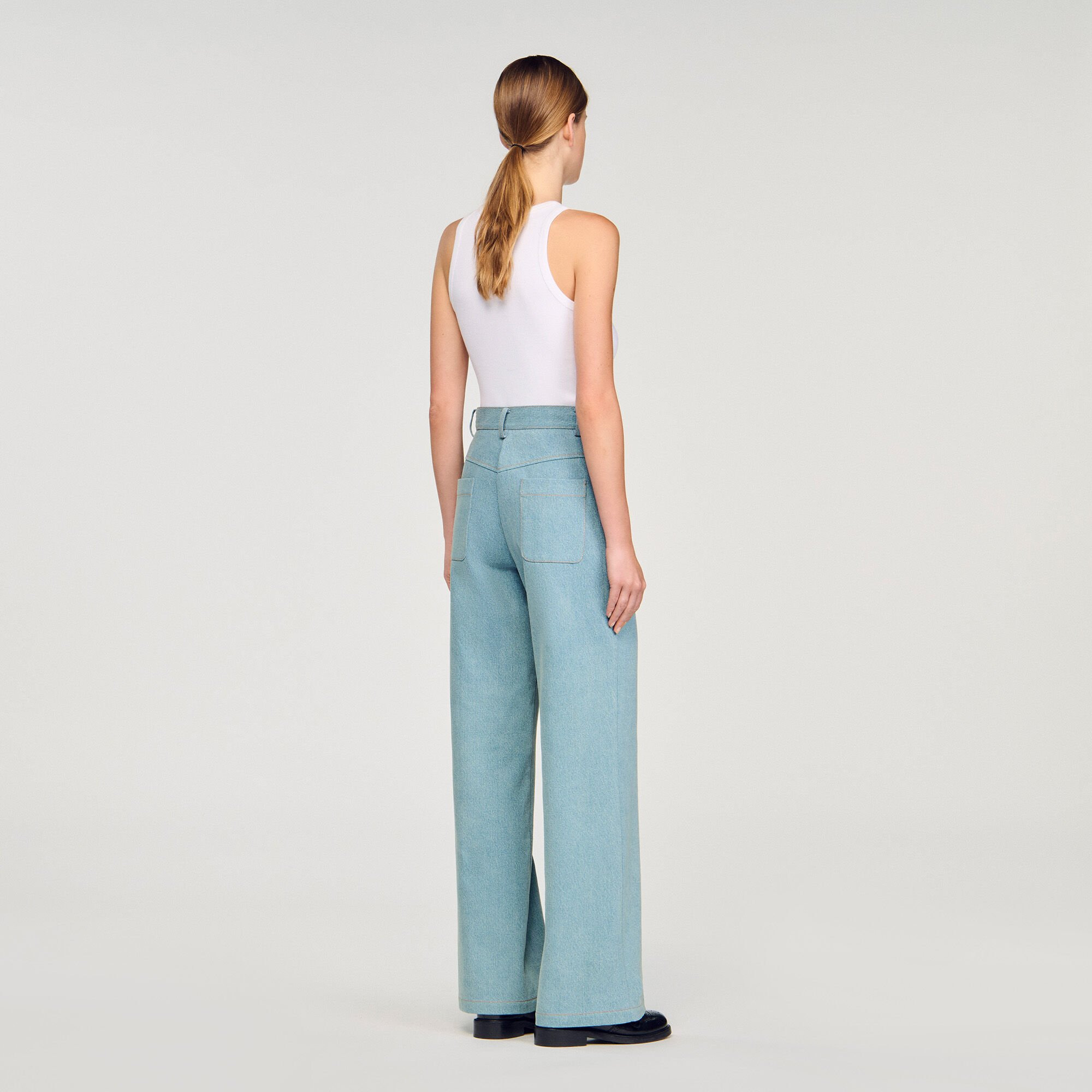 FADED HIGH-RISE WIDE-LEG JEANS - 5