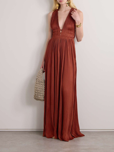 ULLA JOHNSON Veda plissé-satin gown outlook