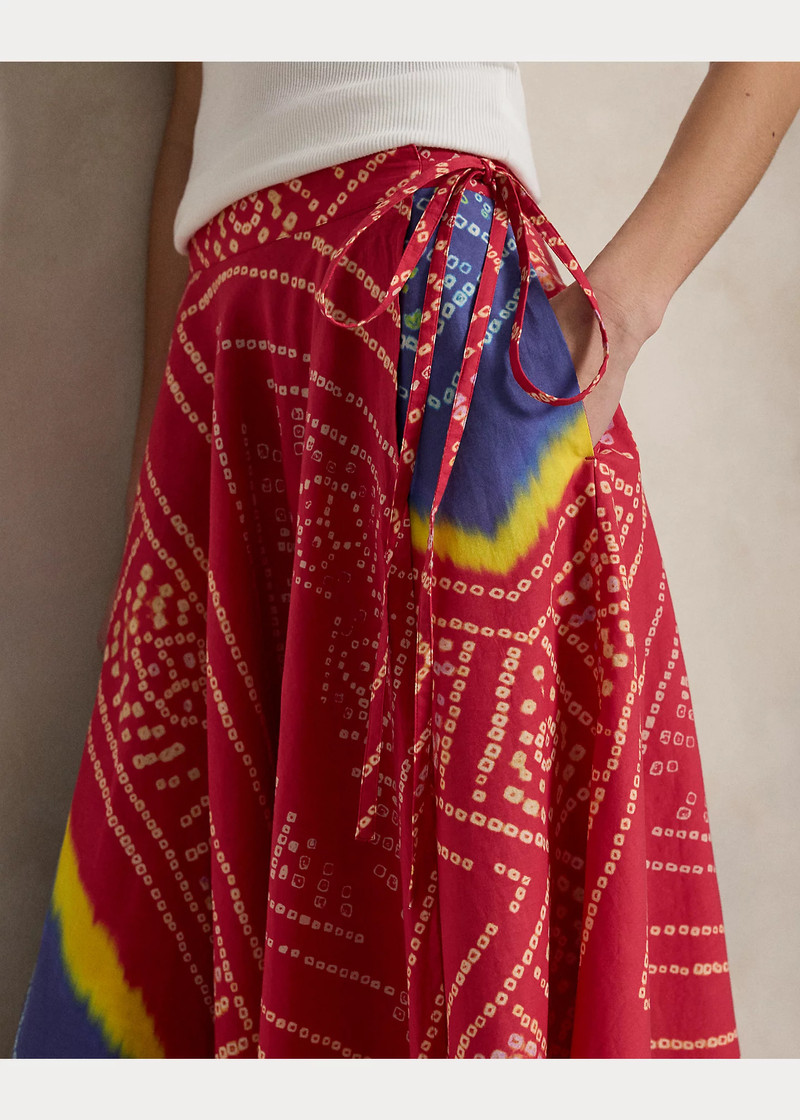 Print Cotton Wrap Skirt 5