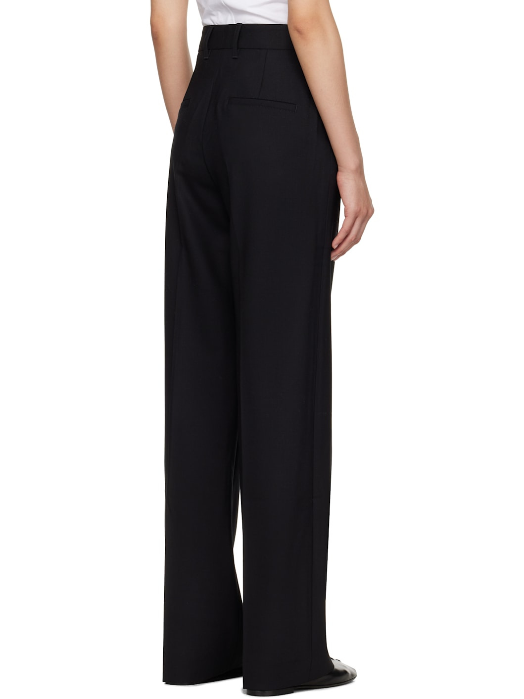 Black High Waisted Wide Leg Trousers - 3