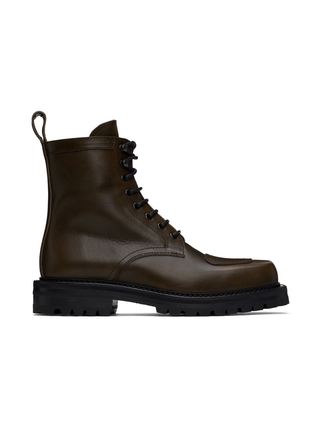 Khaki Lace-up Boots - 1
