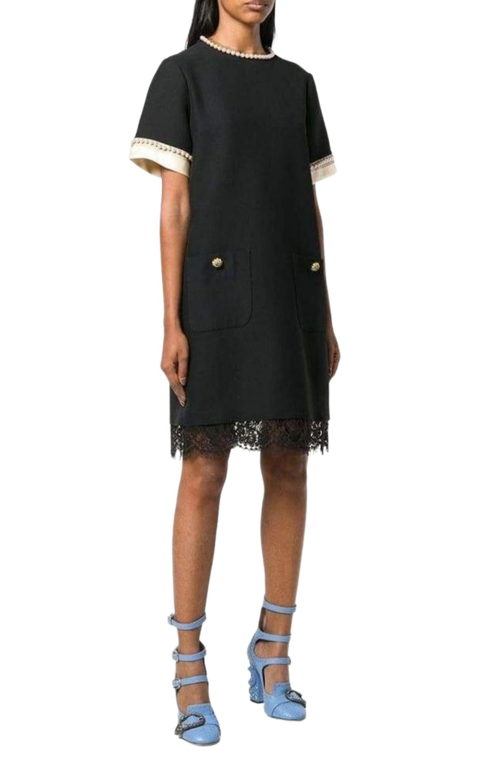 Pearl Embellished Shift Dress - 3