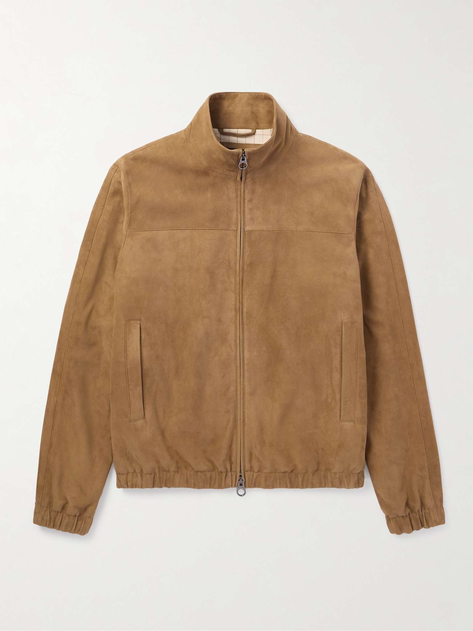 Suede Zip-Up Bomber Jacket - 1