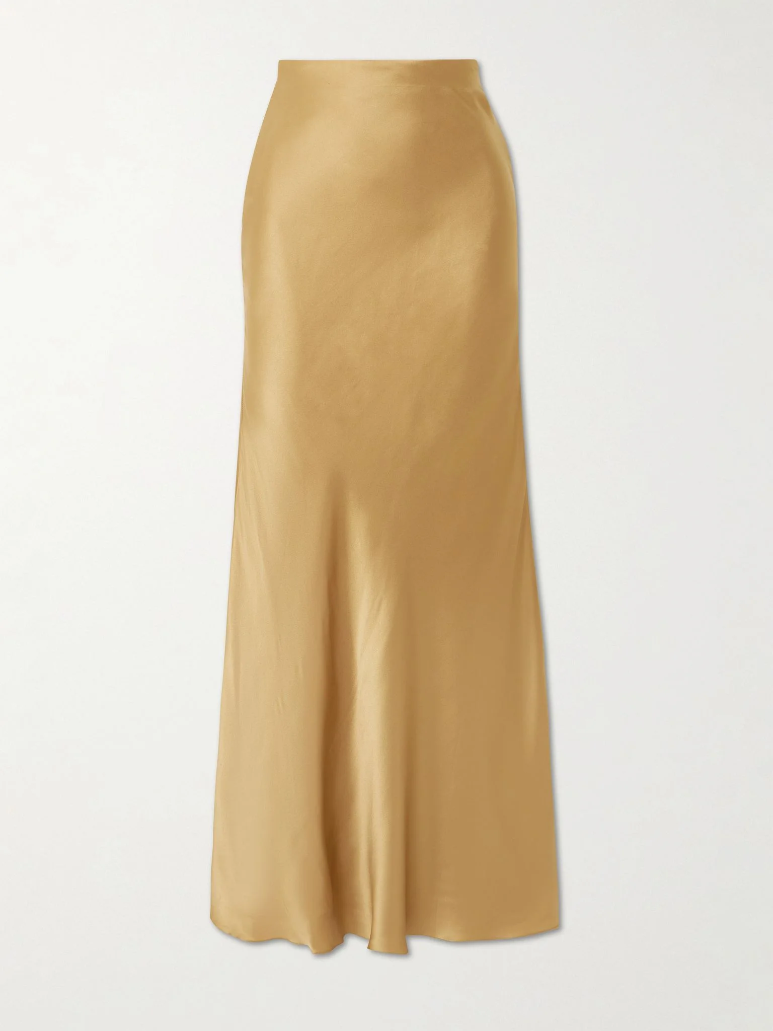 Sublimes silk-charmeuse maxi skirt Gold - 1