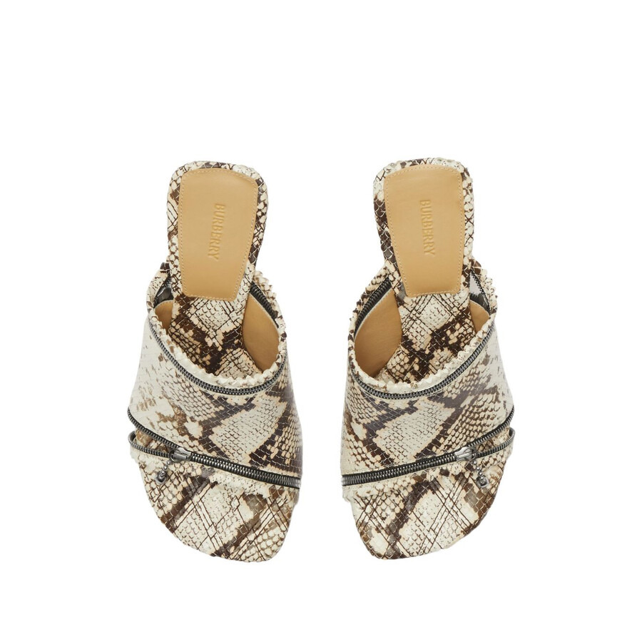 Burberry Leather Peep Serpent Sandals - 2