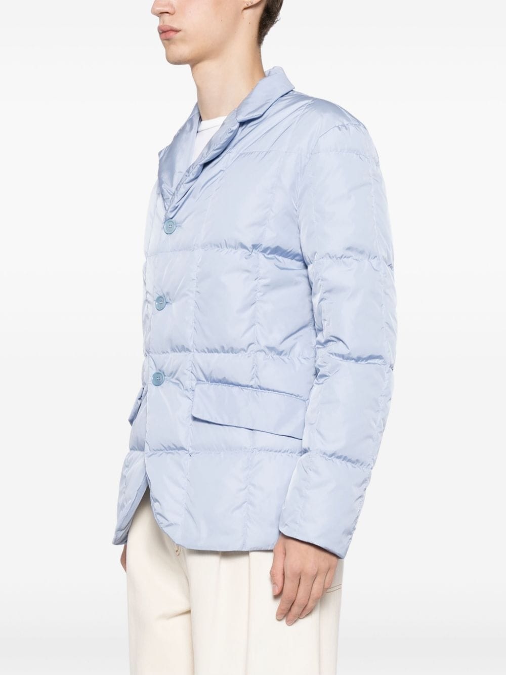 padded single-breasted blazer - 3