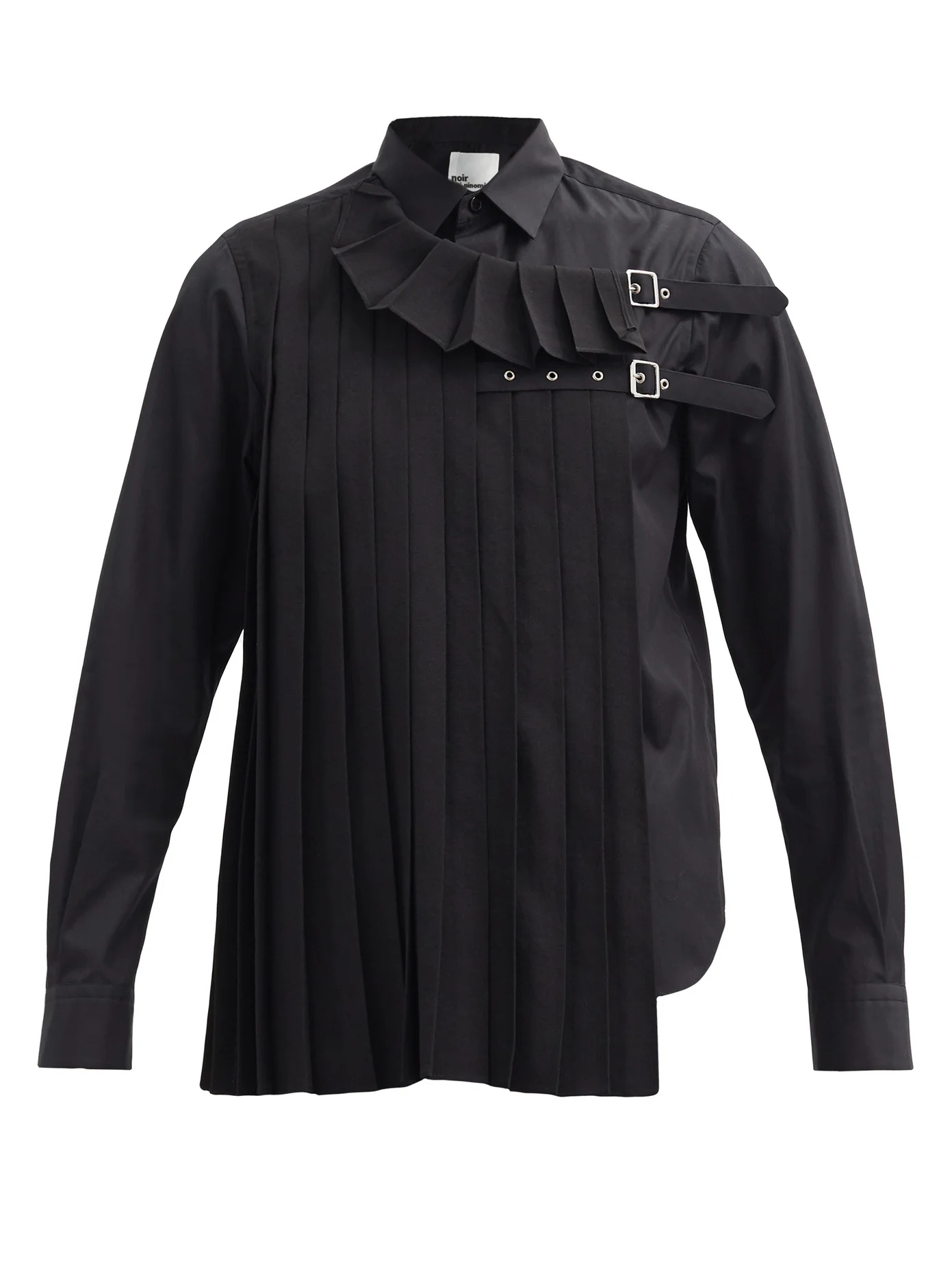 Pleated & buckled-strap cotton-poplin shirt - 1