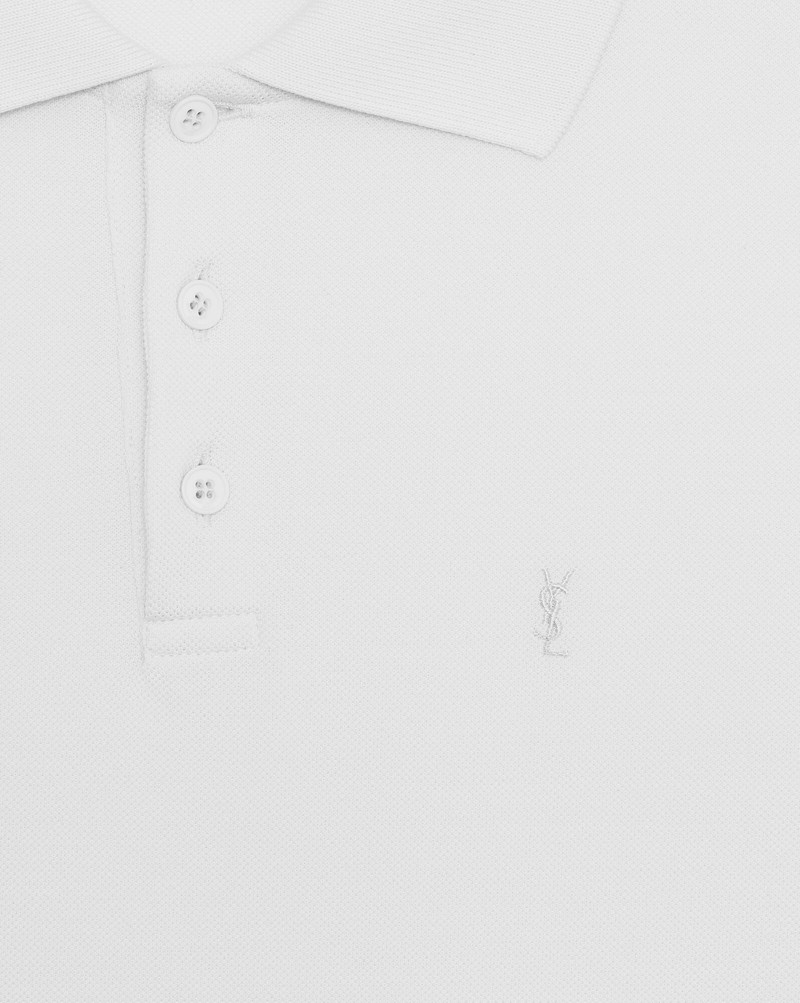 SAINT LAURENT monogram polo shirt in cotton piqué outlook