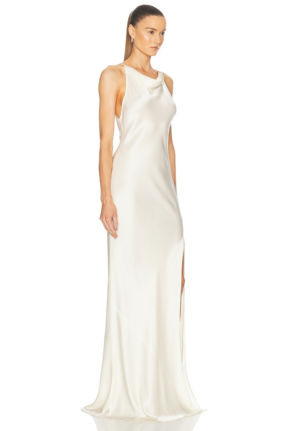 Satin Halter Gown - 2