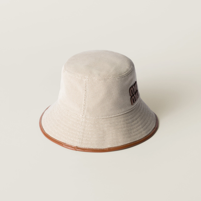 Miu Miu Canvas and leather bucket hat outlook