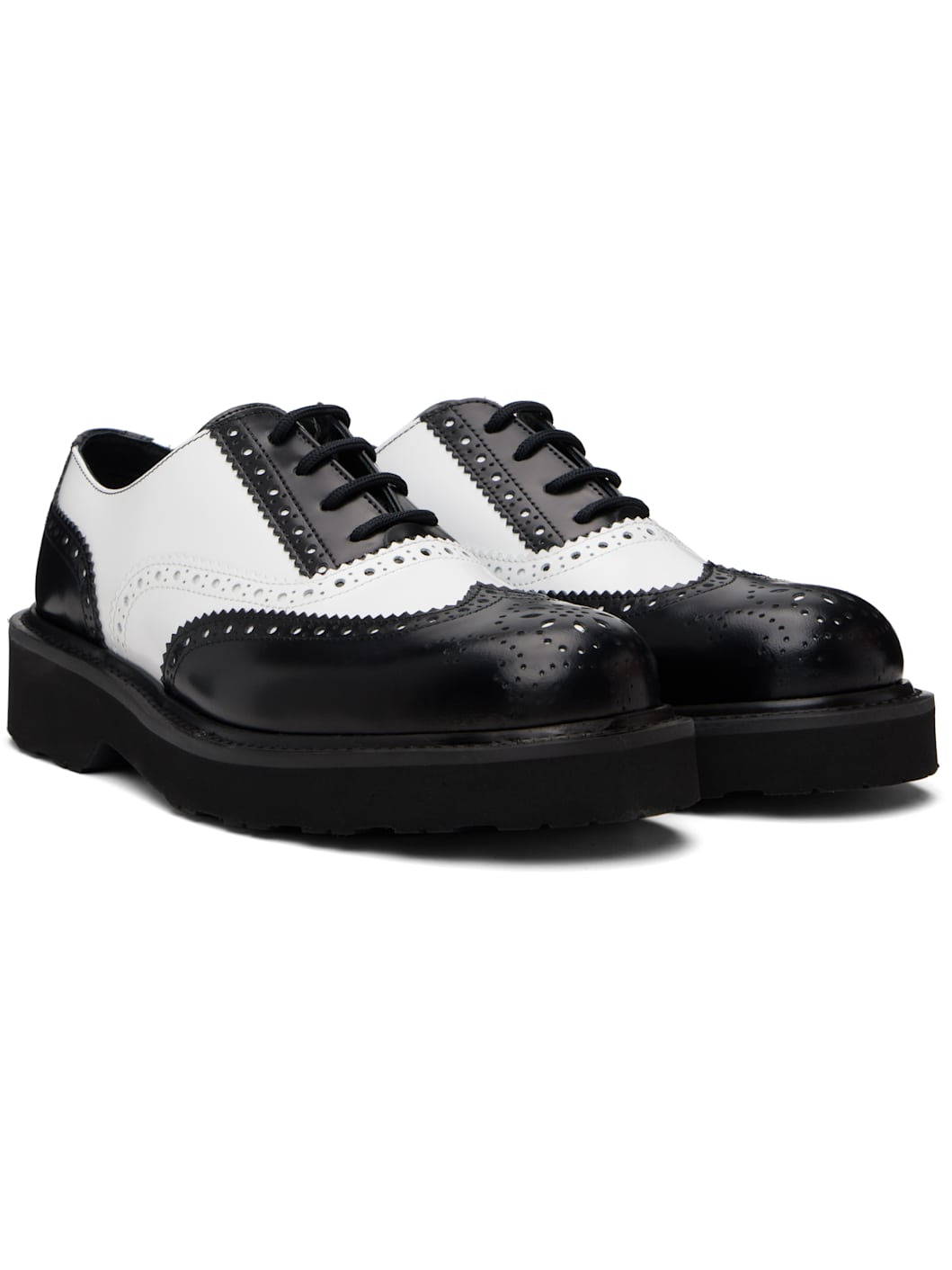 Black & White Kenzo Paris 'KENZO Ukio' Brogue Oxfords - 4