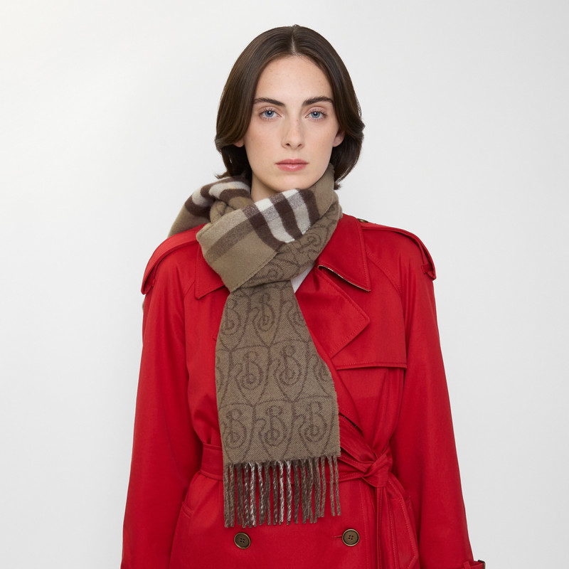 Reversible B Shield Cashmere Scarf 5