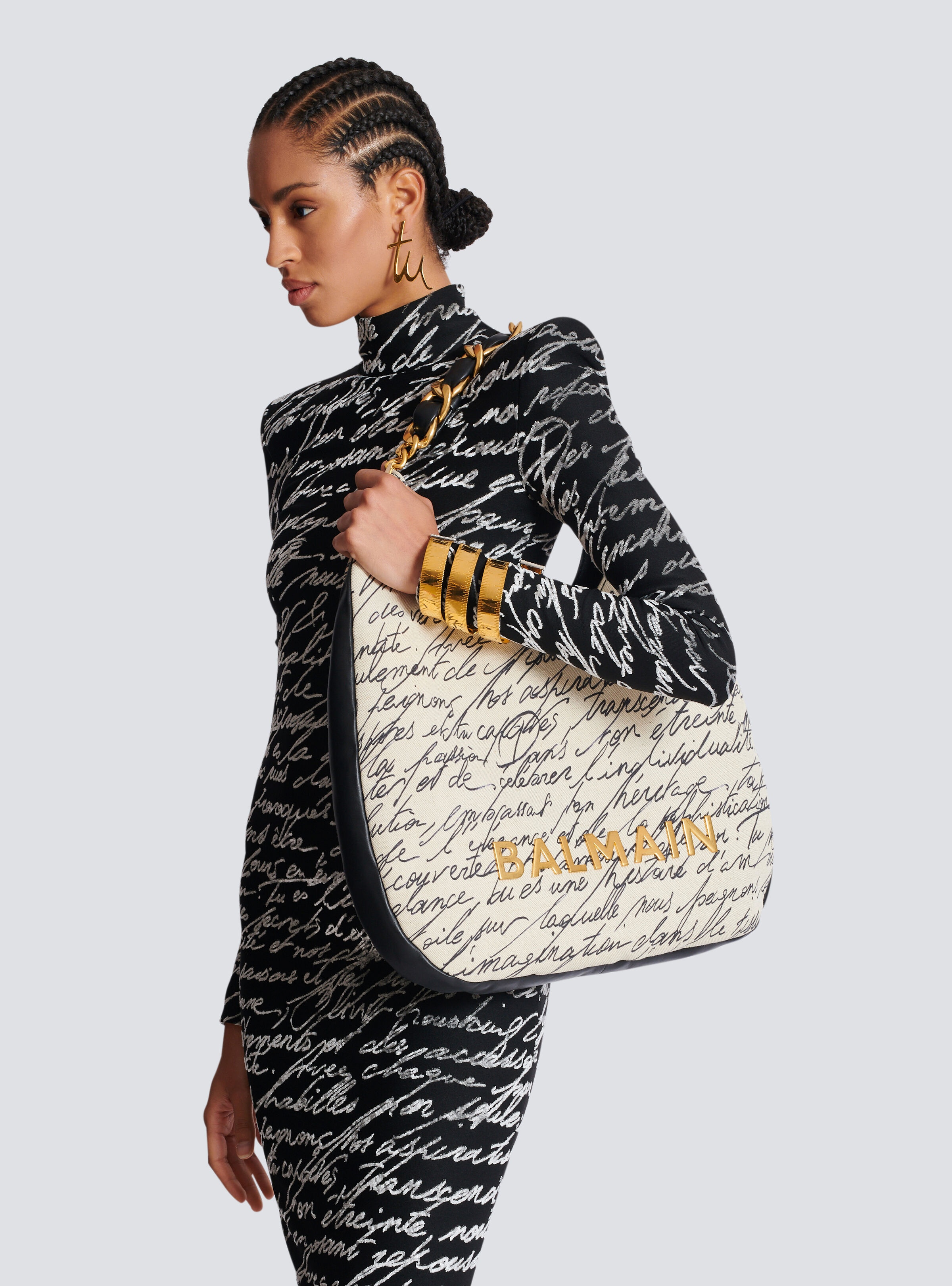Large 1945 Soft Hobo tote bag in printed canvas - 8