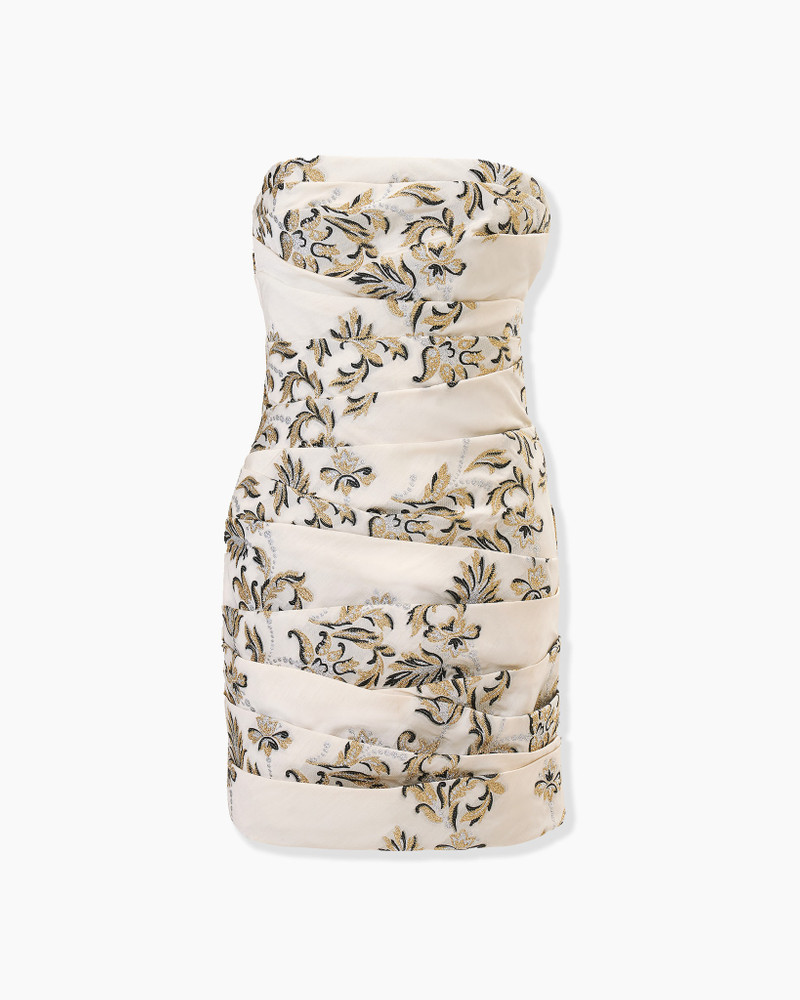 Lurex Trellis Jacquard Ruched Mini Dress 1