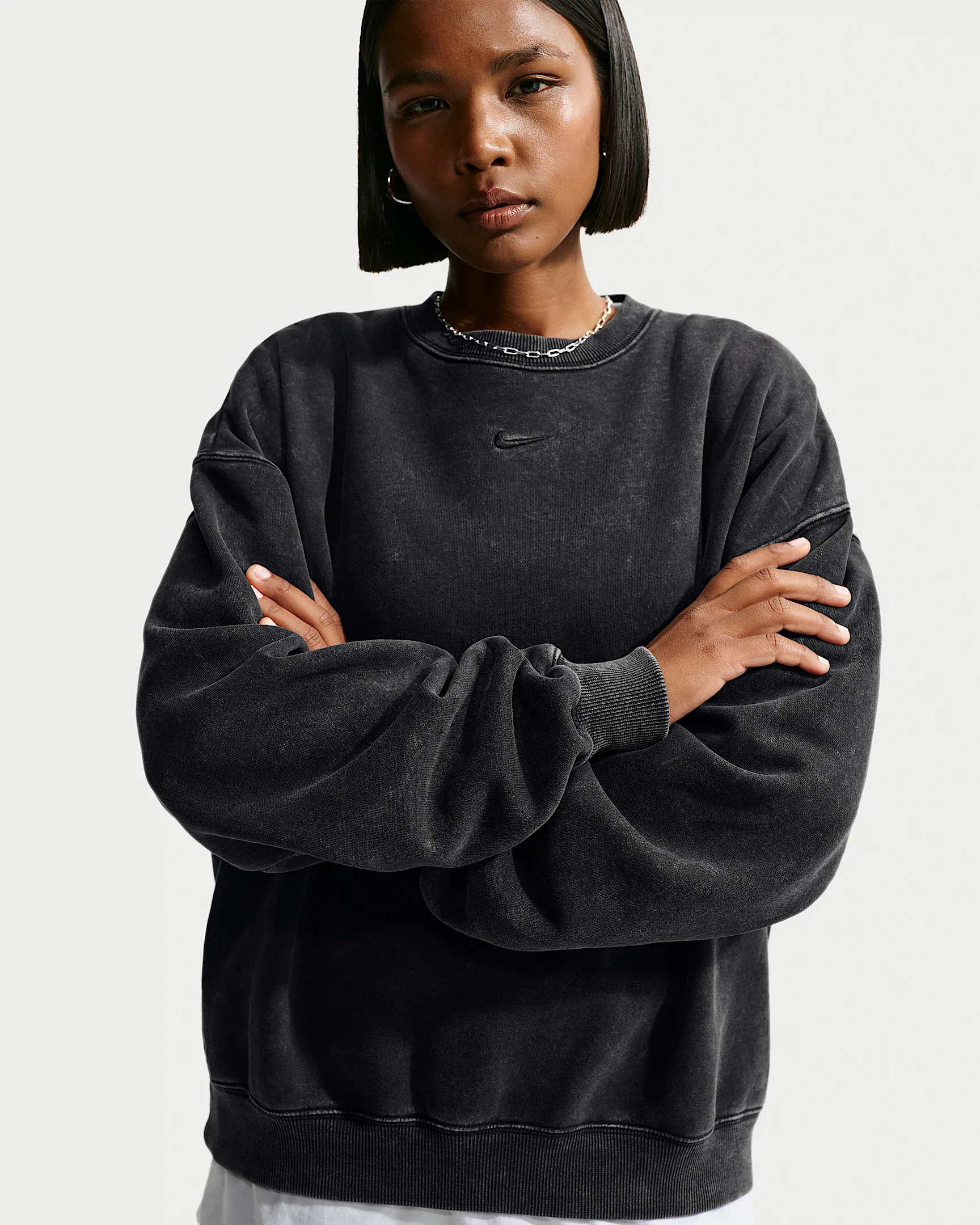 Nike Studio Fleece Medium Weight Women's Oversized Crew-Neck Sweatshirt - 1